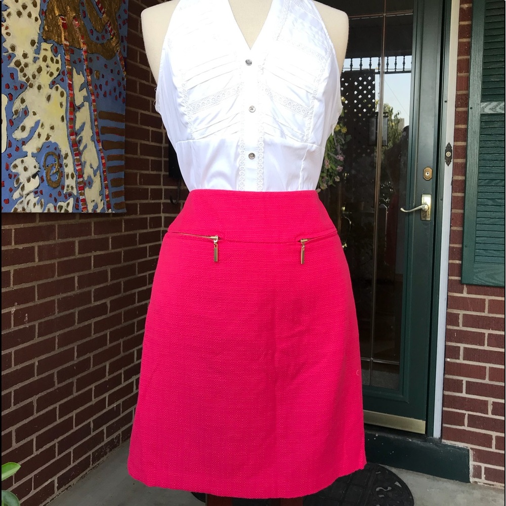 East 5th Petite Tweed Like Skirt in Pink